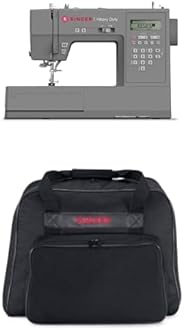 SINGER Electronic Heavy Duty Sewing Machine with 411 Stitch Applications + SINGER Machine Carrying Case, Black, Spacious Case Fits Most Standard Sewing Machines and Sergers, Fully-Padded Interior