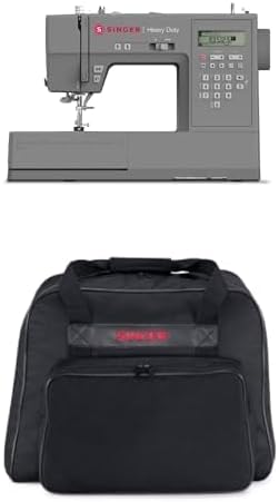 SINGER Electronic Heavy Duty Sewing Machine with 411 Stitch Applications + SINGER Machine Carrying Case, Black, Spacious Case Fits Most Standard Sewing Machines and Sergers, Fully-Padded Interior