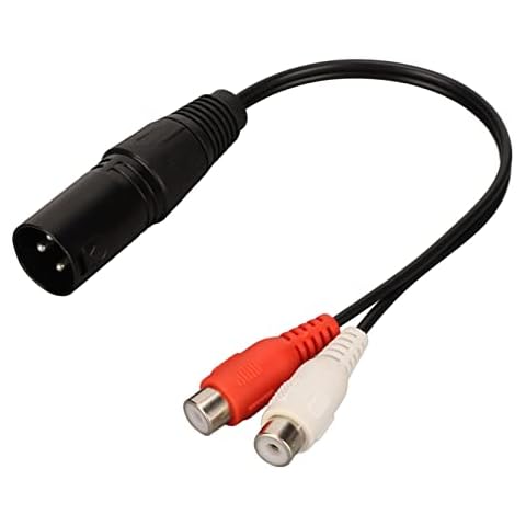 PUSOKEI Cable Divisor XLR de 3 Pines XLR Macho a 2 RCA Hembra Cable Divisor en Y Cover