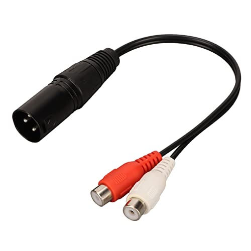 PUSOKEI Cable Divisor XLR de 3 Pines XLR Macho a 2 RCa Hembra Cable Divisor en Y, 2 X 3 Pines XLR...