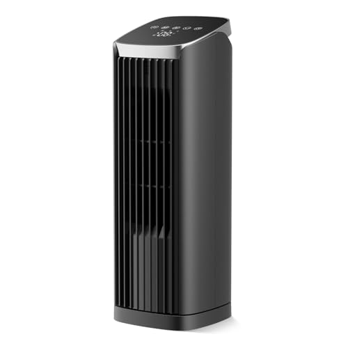 PNTCK Fan for Bedroom, 13' Tower Fan with Remote, 4 Modes 4 Speeds Max 24ft/s, 70° Oscillating Desk Fan, 12H Timer Portable Fans, Cooling Fans for Office, Home