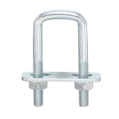 Image of uxcell Square U-Bolts, 6 Sets 25mm Inner Width 70mm Length M8 Zinc-Plated Carbon Steel U Clamp Bolt with Nuts and Plates, for Boat Trailer