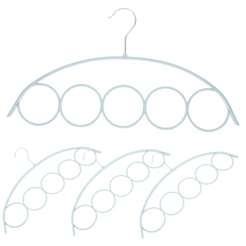 PRETYZOOM 4Pcs Ring Scarf Hangers Metal Belt Holder with Slip Design for Organized Closet Versatile Storage for Clothes Sweaters Pants Handbags Closet Accessories