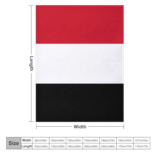 Couverture drapeau Yémen pelucheuse et douce 150x200 pour lit - 3