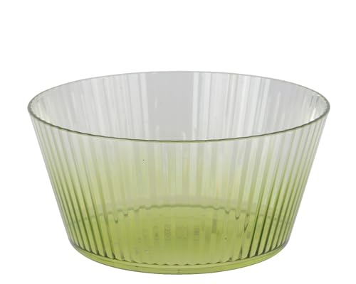 Cuenco de plástico de 15 x 7 cm, con ranuras, cuencos y cuencos, para postre, helado, ensalada, fruta, vajilla para primavera y verano, color verde transparente