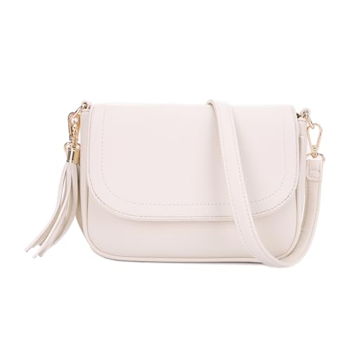 Image of EVVE Small Crossbody Bags for Women Trendy Flap Saddle Purses with Tassel Vegan leather Shoulder bag