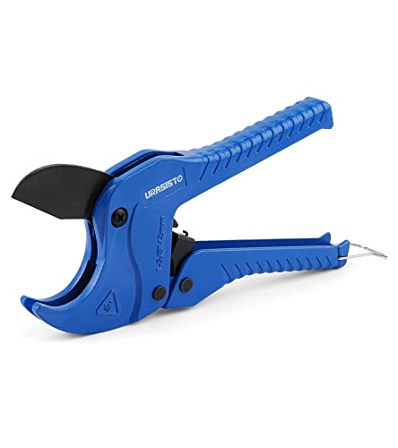 URASISTO Ratchet-type Pipe and PVC Cutter, One-hand Fast Pipe Cutting Tool for Cutting 1-5/8 inch PVC PPR Plastic Hoses and Pipe, Suitable for Home Working and Plumber
