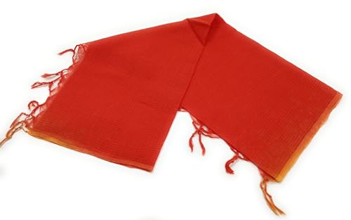 Image of Women Kota Doria Cotton Plain Full Length Dupatta - Soft, Light Weight and Transparent