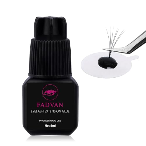 Pegamento de Pestañas Hipoalergénico Instantáneo de Secado Rápido para Pestañas Postizas, Pegamento de Pestañas Eyelash Glue 5ml FADVAN