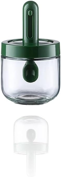 Small Retractable Glass Seasoning Bottle with Airtight Lids and Spoon - Spice Containers for Herbs, Condiments, Seasonings - Kitchen Storage Solution for Clutter-Free Pantry Organization
