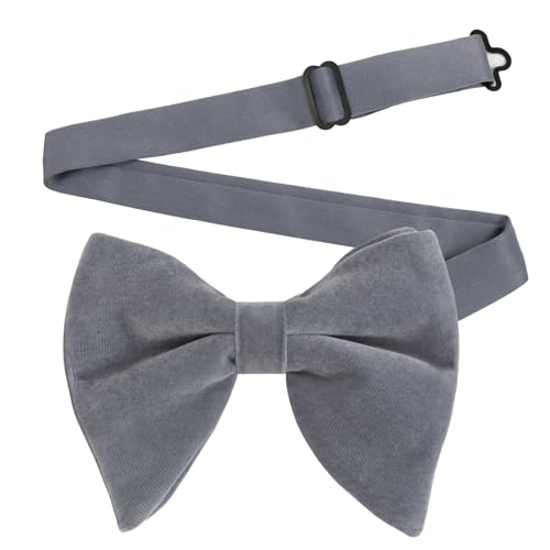 Image of Alizeal Velvet Pre-tied Adjustable Bow Tie for Men Oversize Formal Solid Tuxedo Bowtie