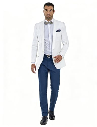 Blazer pour Banquet de Mariage Homme Veste de Fête Anti-Plis à Col Châle