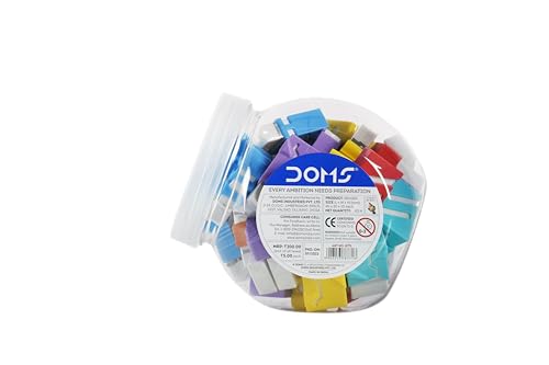 Image of Doms Erasma Color Long Eraser Jar Pack | Non Toxic & Safe for Childrens | Dust Free & Smooth Erasing | for School & Stationery Use | Set of 40 Colorful Erasers