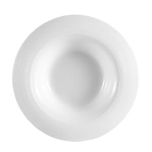CAC China TST-F3 Transitions 9-1/2-Inch 12-Ounce Non-Glare Glaze Super White Porcelain Flore Pasta Bowl, Box of 12