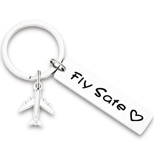 Airplane Keychain Pilot Gifts Fly Safe Keychain Flight Attendant Gifts