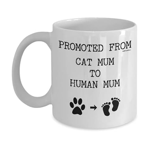 New Mum Gifts, New Parents Gifts, Mummy and Daddy Mugs, Gifts for Mothers Day, Mum and Dad Mugs, Presents for New Parents, Christmas Cup - Promoted from Cat Mum to Human Mum MG0112 Cover