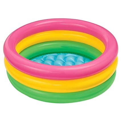 Tiny Space Inflatable Swimming Pool Bath Tubs for Kids | Outdoor & Indoor Kids Bath Tub Pool | Portable & Foldable Multicolor