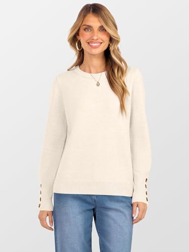 ANRABESS Sweaters for Women Long Sleeve Crewneck Casual Loose Wool Blend Soft Knit Pullover Tops 2025 Fall Fashion Outfits4