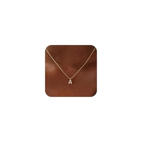 Gold Initial Necklaces for Women, Dainty 14K Gold Plated Letter Necklace Tiny A-Z Pendant Choker Necklace Trendy Cute Personalized Name Necklace Gold Jewelry Necklace for Women Gift Cover