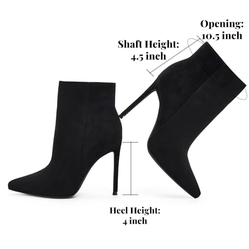 Elisabet Tang Women Heeled Ankle Booties,Sexy Pointed Toe 4 inch Stiletto High Heel Fashion Ankle & Booties High Heel Boots Dress Evening Party Boots Shoes3