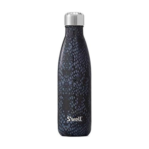 S'well Vacuum Insulated Stainless Steel Water Bottle, 17 oz, Black Boa