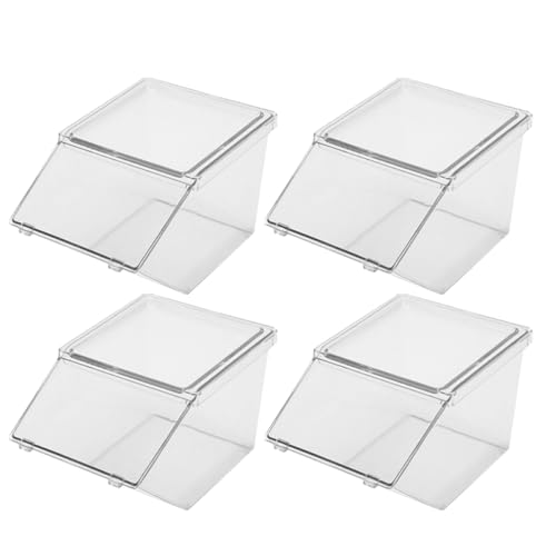 FELTECHELECTR Stylish Tea Bag Storage Box Set 4pc Acrylic Tea Bag Organizer Tea Bag Box Organiser Sugar Packet Holder Coffee Station Organizer Space-saving for Kitchen