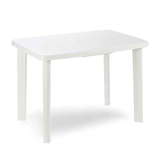 PRO GARDEN Mesa de Resina Faretto Blanca Cuadrada 101x68x72cm Progarden