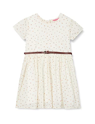 Image of Amazon Brand - Jam & Honey Girl's 100% Soft & Pure Cotton Comfortable and Stylish Printed Woven Dress with Short Sleeves and Belt - Perfect for Every Occasion