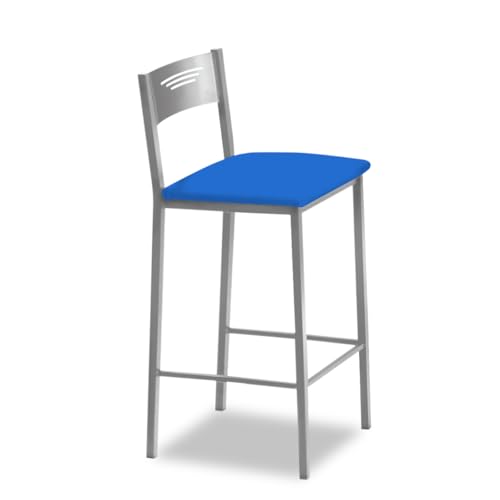 Taburetes Altos de Cocina con Respaldo Azul Marca ASTIMESA