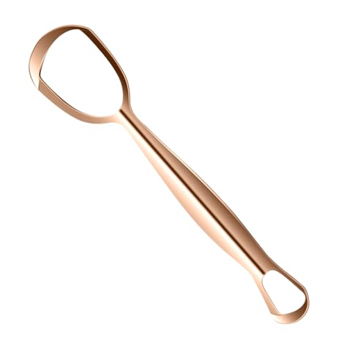 Teksome Limpiador Lingual,Raspador De Lengua De Acero Inoxidable - Forma Abanico Reduce Mal Aliento Higiene Diaria Cuidado Bucal Familiar