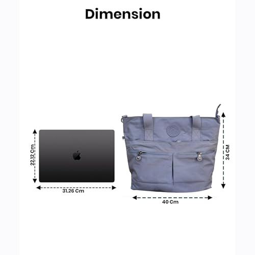 Image of CHIBAO Polyester Dual Handles Tote Bag for Women & Men | Large Capacity Multipurpose Shoulder Bag | Stylish Everyday Office, College, Travel & Shopping Handbag with Multiple Pockets Black