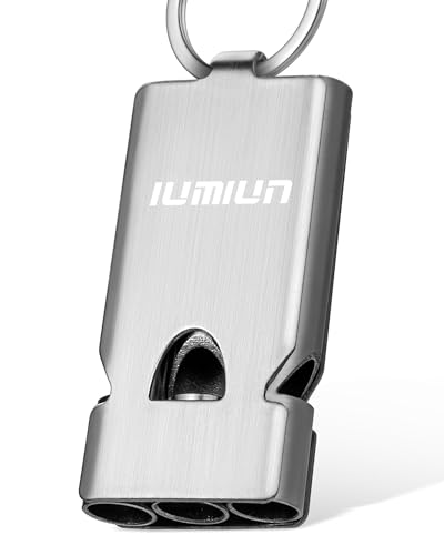IUMIUN Emergency Survival Whistle Lifeguard Safety Whistle for Outdoor Camping Hiking-Loud Whistle up to 120~130db (Stainless-Steel-1PCS)