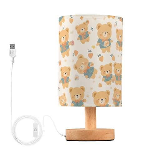 Yellow Retro Bears USB Lamps Night Light for Nursery miniatura 1
