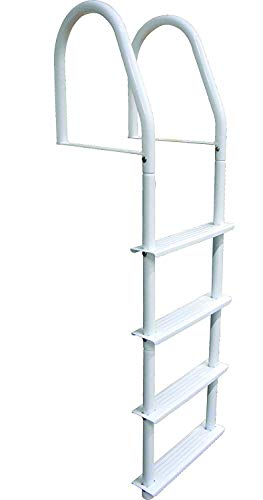 Dock Edge Fixed 4 Step Ladder Bright White Galvalume