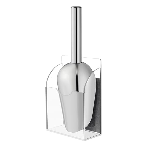 Stainless Steel Ice Scoop with Magnetic Acrylic Holder
