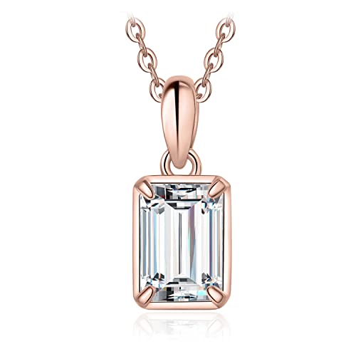 JewelryPalace Smaragdschliff 1ct Zirkonia Kette Anhänger, Braut...