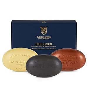 Caswell-Massey Men’s Bar Soap Gift Set - Woodgrain & Sandalwood, 3 x 5.8 oz