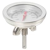 POPETPOP Analoger Edelstahl Fleischthermometer Bratenthermometer mit Großem Zifferblatt für Backofen und Grill Temperaturmessgerät Küche