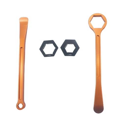 Image of Motorcycle Tyre Iron Tool Kit Raceline Levers Hex Wrench Spanner Head Tire Change 10mm 13mm 32mm 27mm 22mm 0.87'' 1.06''0.51''0.39'' 1.26'' For EXC SX XC EXCF Dirt Pit Bike (Orange)