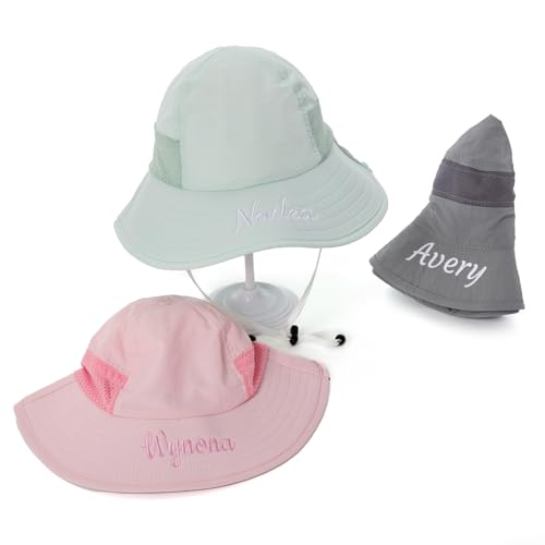 Custom Baby Sunhat, Personalized Baby Bucket Hat with Embroidered Name, Summer Mesh Infant Beach Hat for Girls Boys4