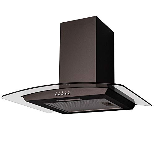 SIA 60cm Black Curved Glass Chimney Cooker Hood