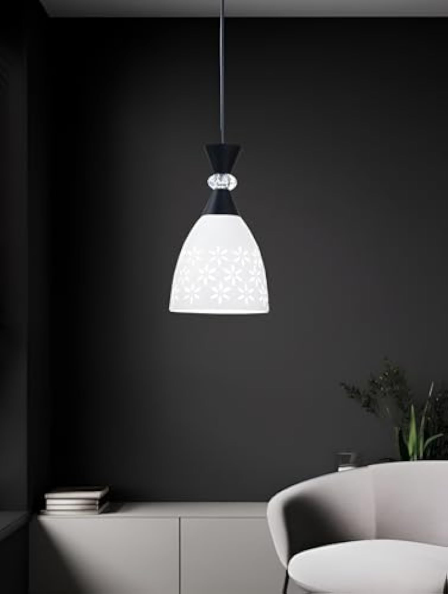 Decorative Hanging Pendant Lamp with Flower Design