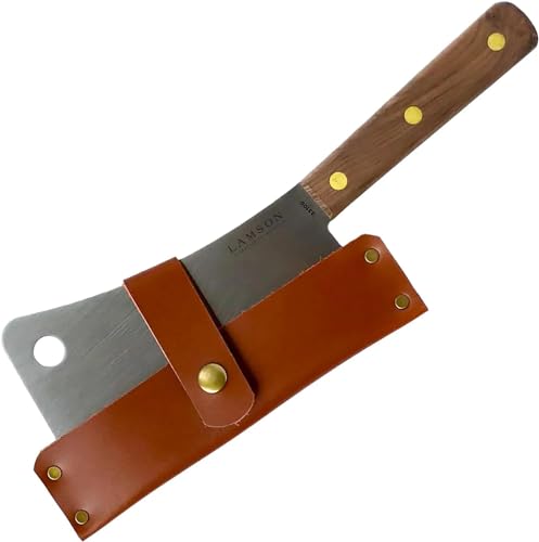 Lamson Meat Cleaver, with Riveted Walnut Handle, Stainless Steel, 12"