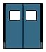 Chase Doors - 6096RD25CBL - Polyethylene Swinging Door, Cadet Blue; Number of Doors: 2, 5 FTW x 8 ftH