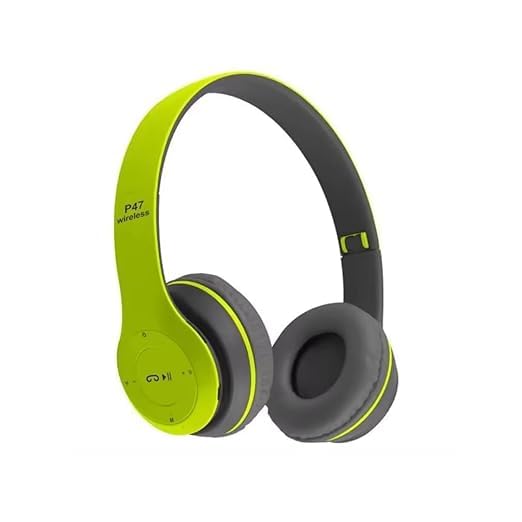 icall Wireless Bluetooth Headphones with Microphone, Over-Ear (Green)