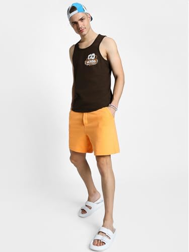 Image of Veirdo Pure Cotton Sleeveless Regular Fit Front Print Placement Scoop Neck Vest for Men & Boys