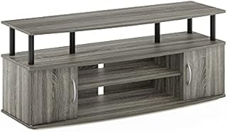 Furinno JAYA Large Entertainment Center, TV Stand, TV Unit Hold up to 55 Inch TV, French Oak/Black