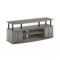 Furinno JAYA Large Entertainment Stand for TV Up to 55 Inch, French Oak Grey/Black — image 6
