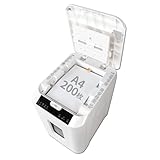 Pure Luxe シュレッダー 業務用 オートフィード 自動細断200枚【国内メーカー】 ミニクロスカット 【60分連続細断】 大容量32.2L カード/ホッチキス対応 ホワイト PU-SCHAB