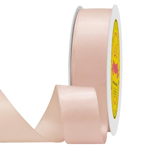 Image of Double Face Moon Stone Satin Ribbon 7 /8 Inch x 25 Yards Polyester Ribbon for Gift Wrapping Easter Weddings Party Decorations Hair Bows Invitations